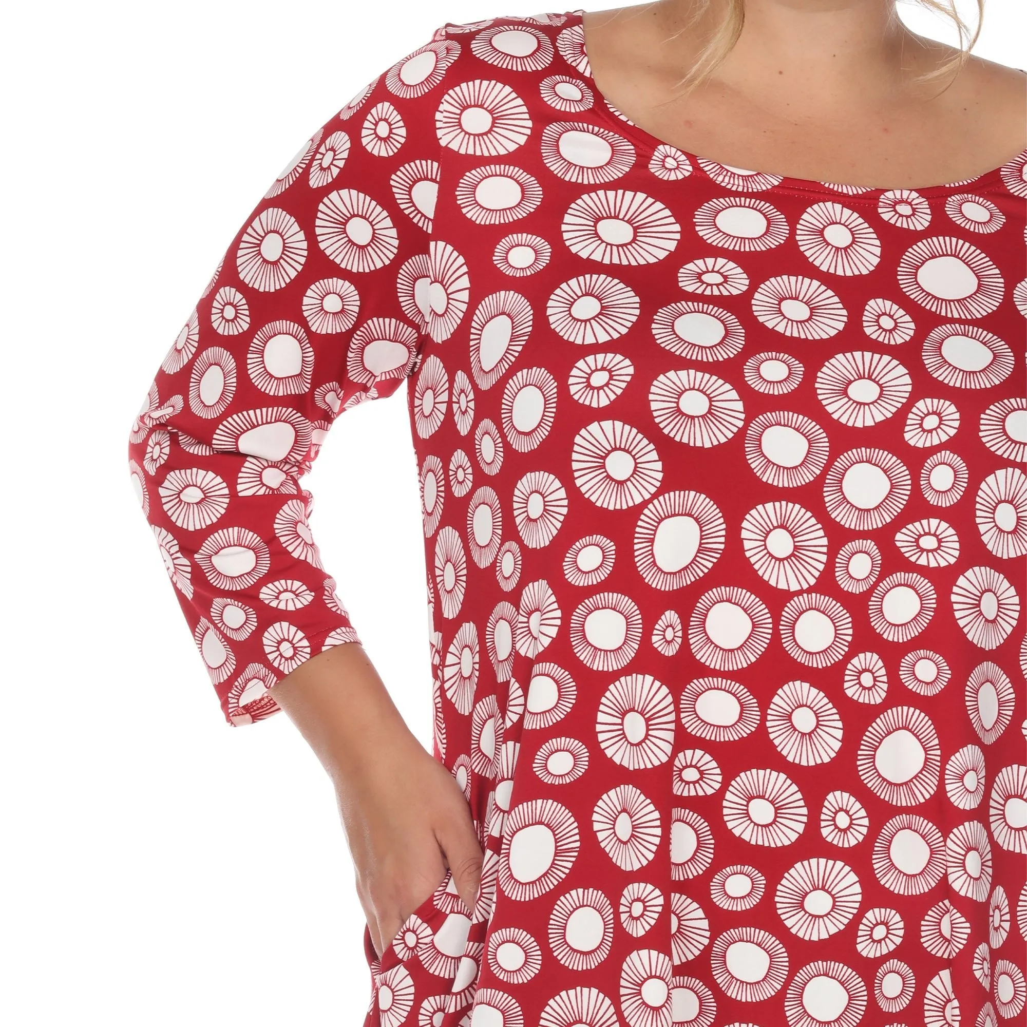 Printed Geometric Circle Tunic Top - Plus