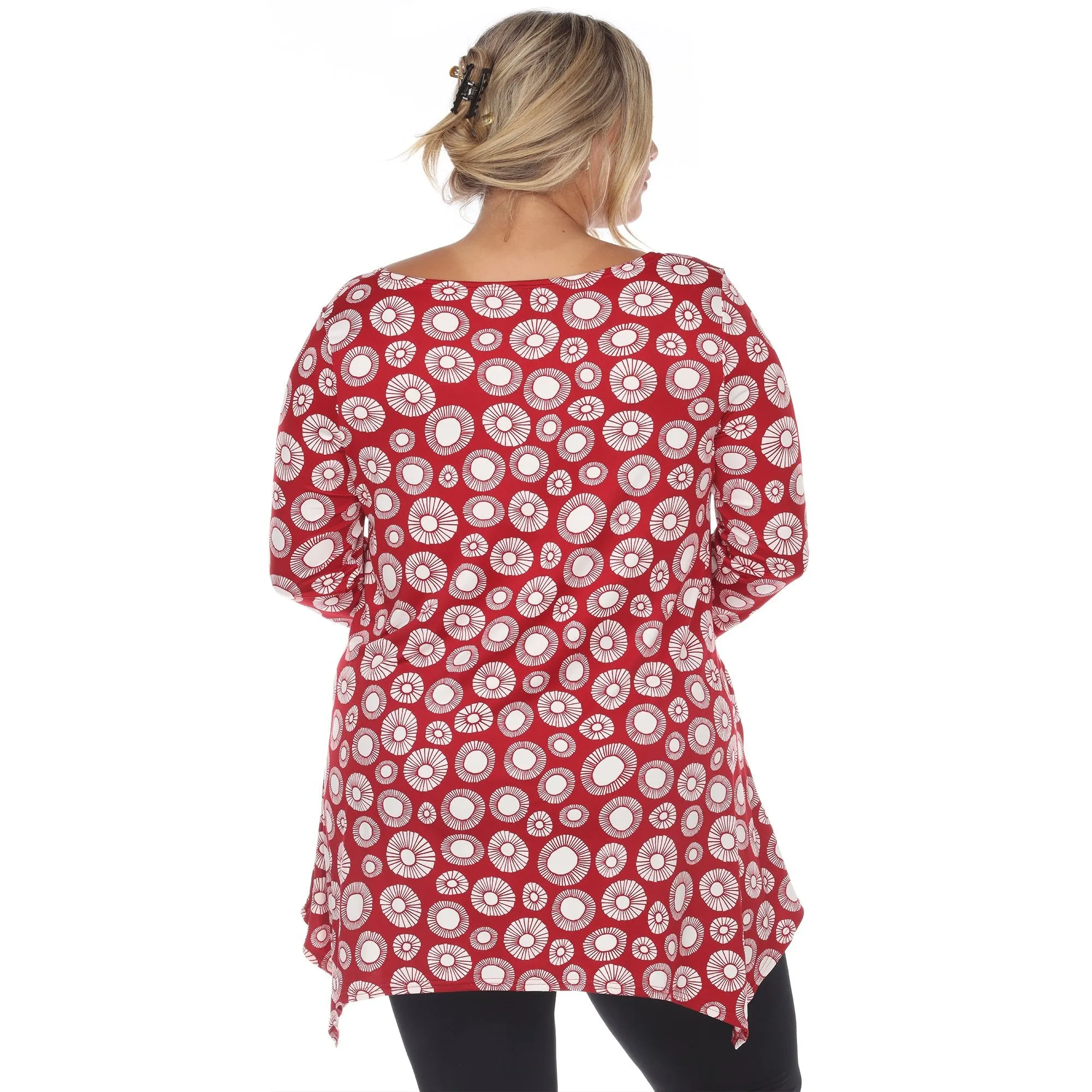 Printed Geometric Circle Tunic Top - Plus