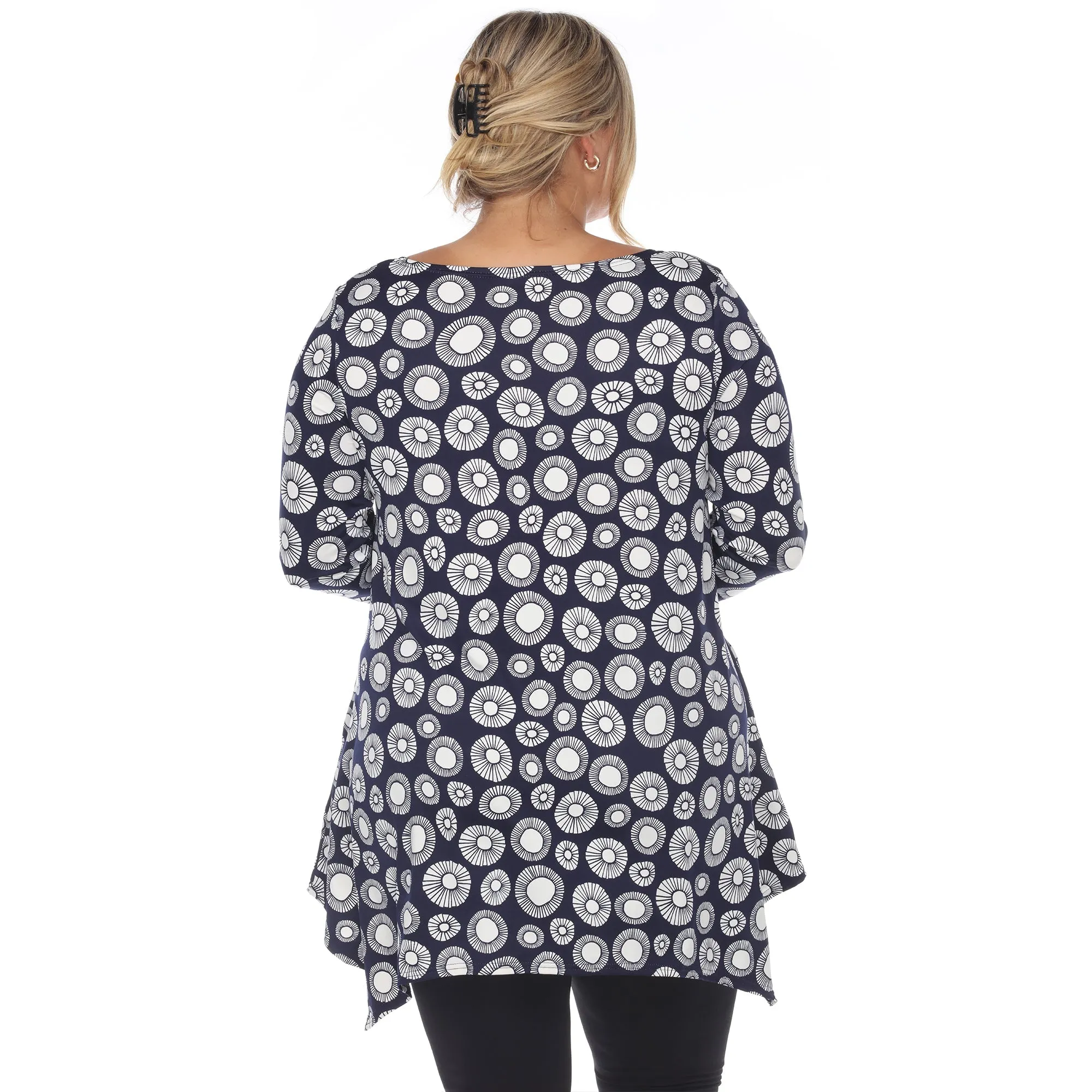 Printed Geometric Circle Tunic Top - Plus