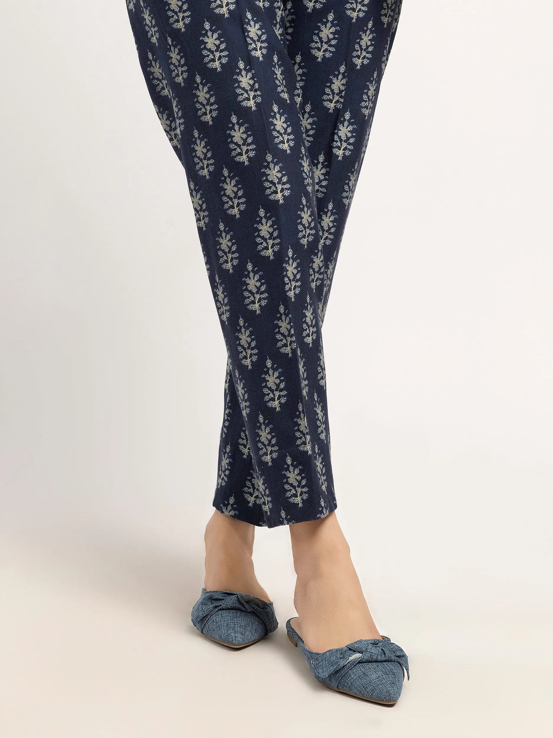 Printed Khaddar Trousers