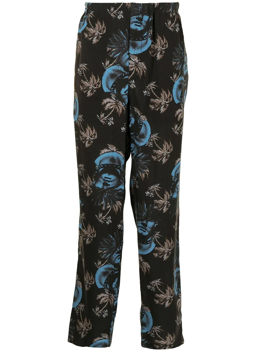 Printed Straight-Leg Trousers