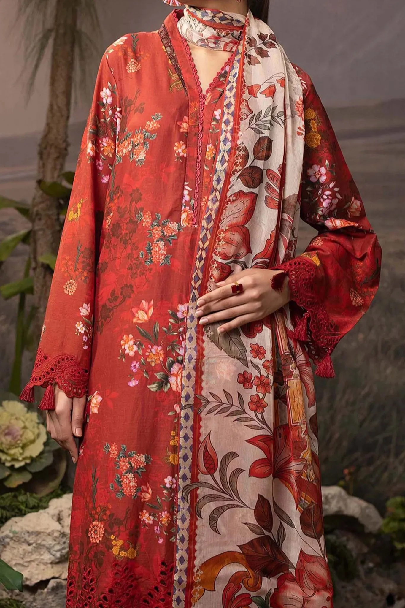 Printskari By Adan's Libas 3 Piece Unstitched Emb Lawn Collection'2024-AL-07