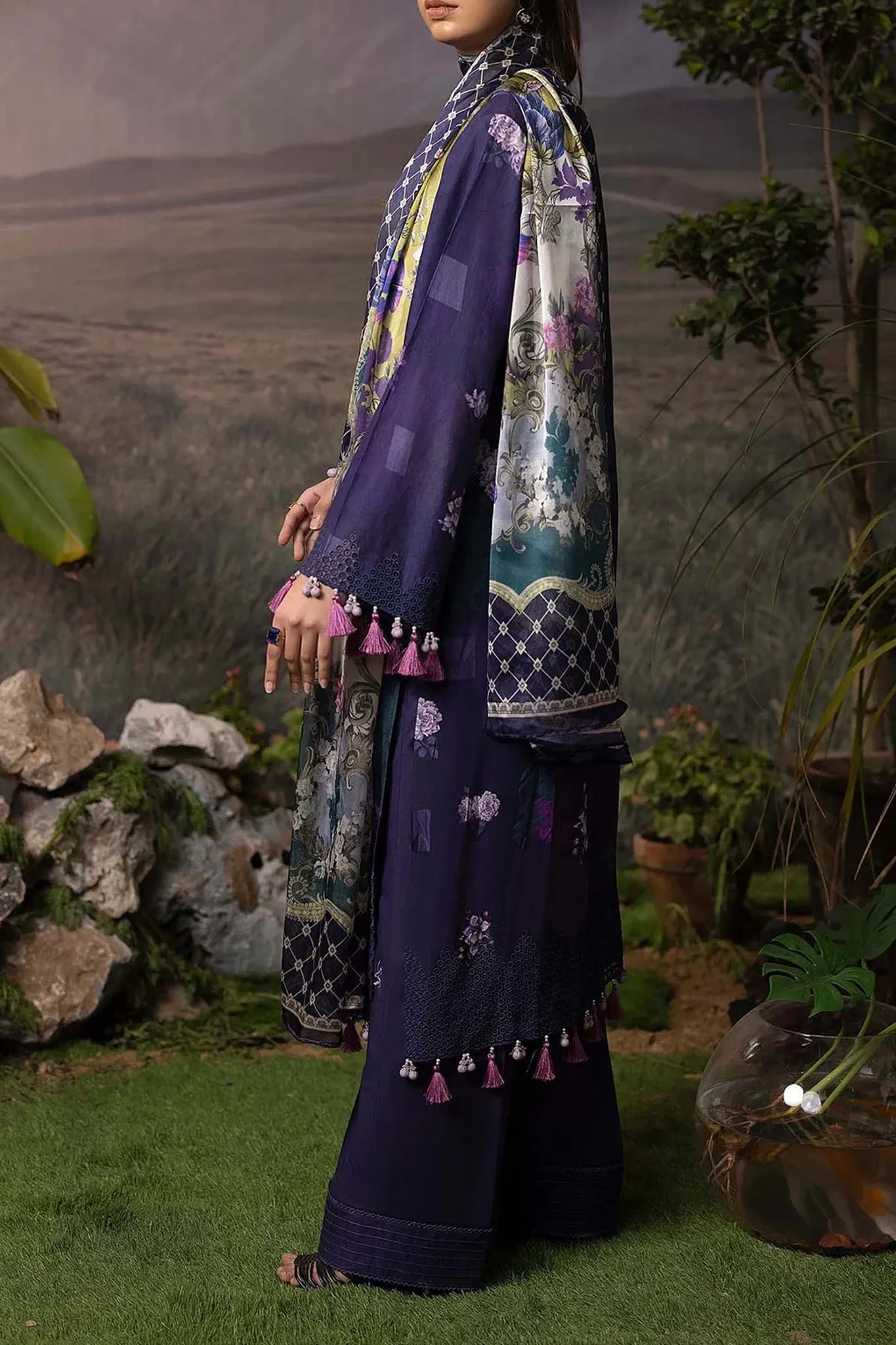 Printskari By Adan's Libas 3 Piece Unstitched Emb Lawn Collection'2024-AL-10