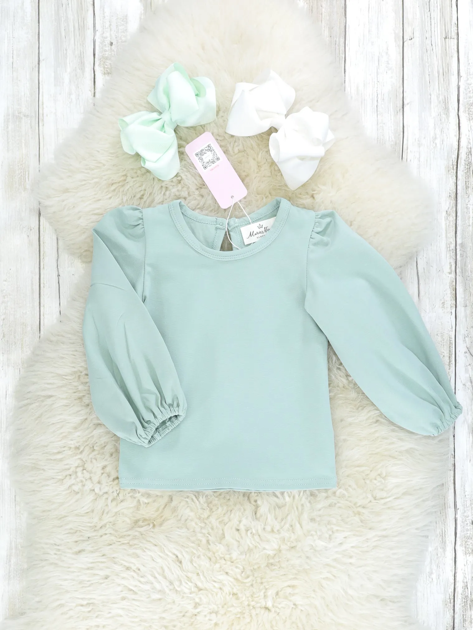 Puff Sleeve Top - Mint