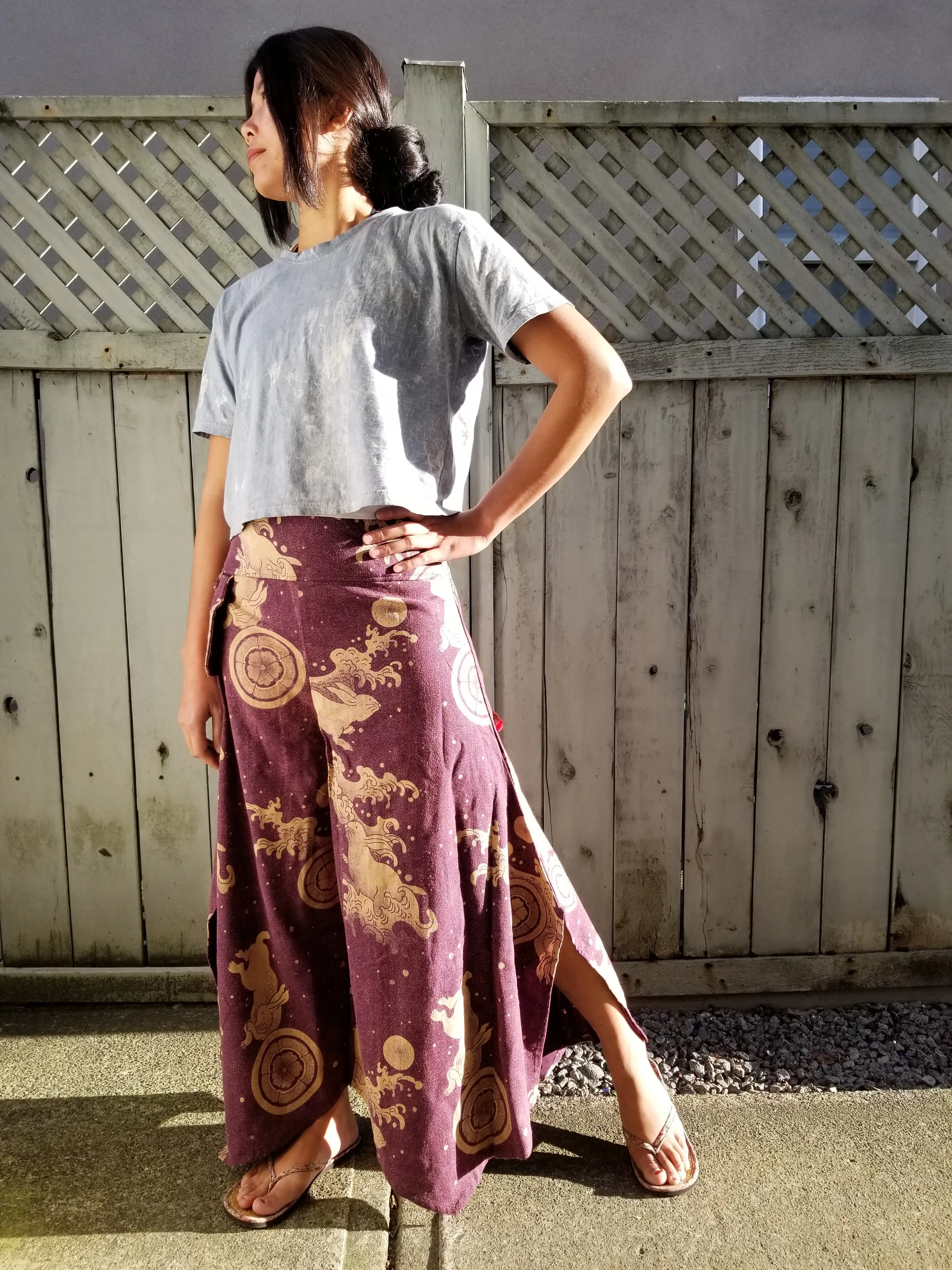 Purple Bunny Waves Wide leg Pants