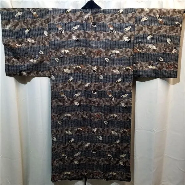 "Falling Fans" Man's Juban Underkimono