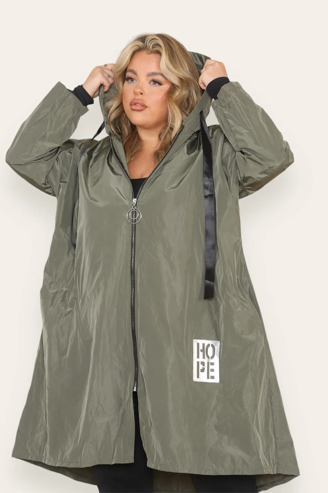 Rain Mac Oversized Hooded Coat