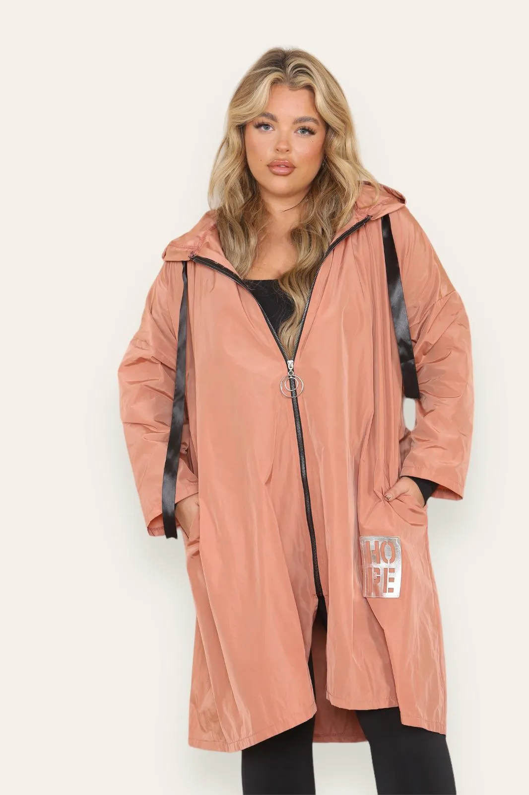 Rain Mac Oversized Hooded Coat