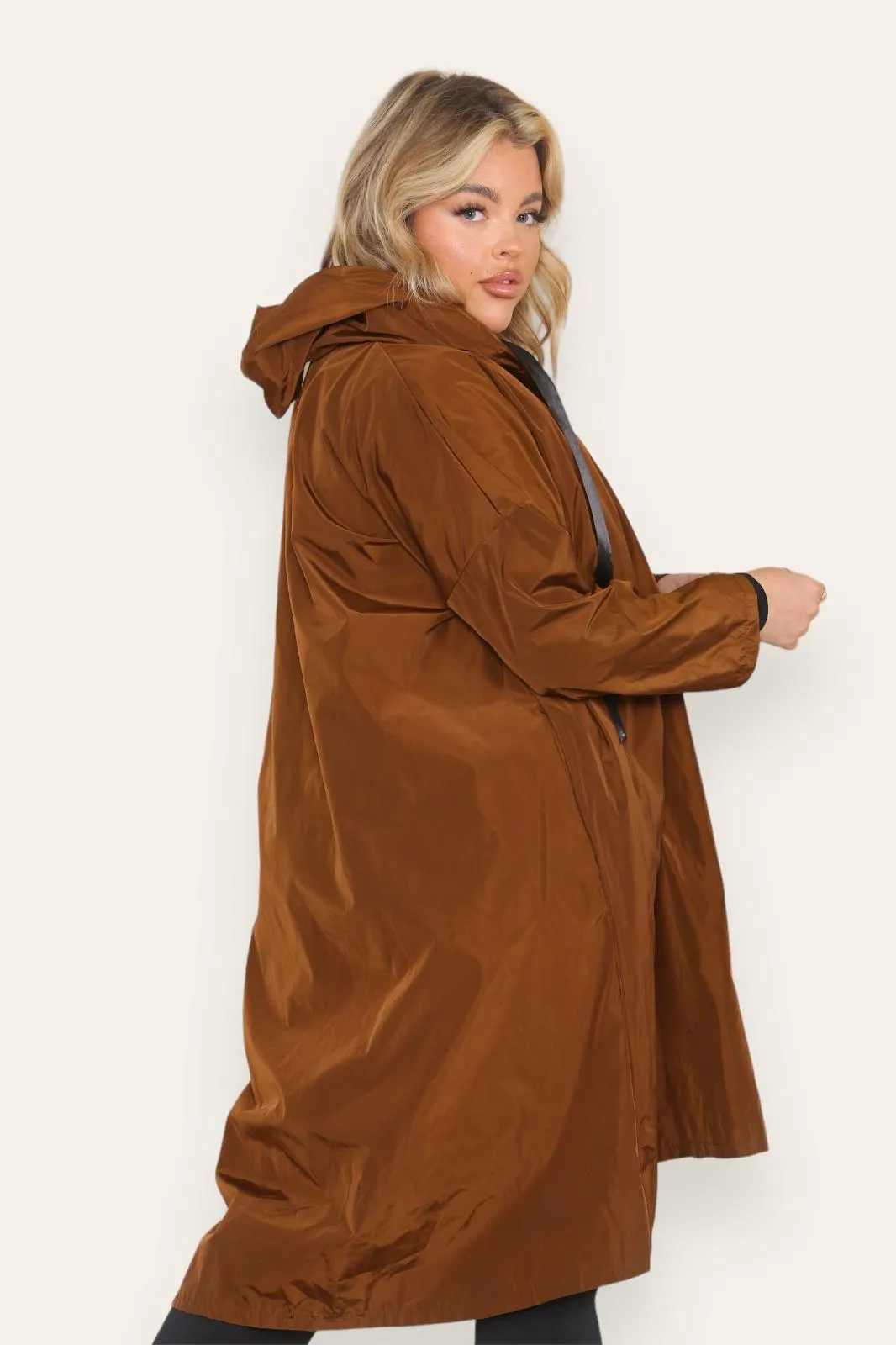 Rain Mac Oversized Hooded Coat