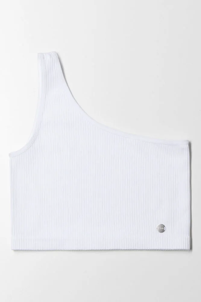 Seamless Asymmetrical Top White