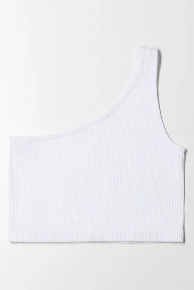 Seamless Asymmetrical Top White