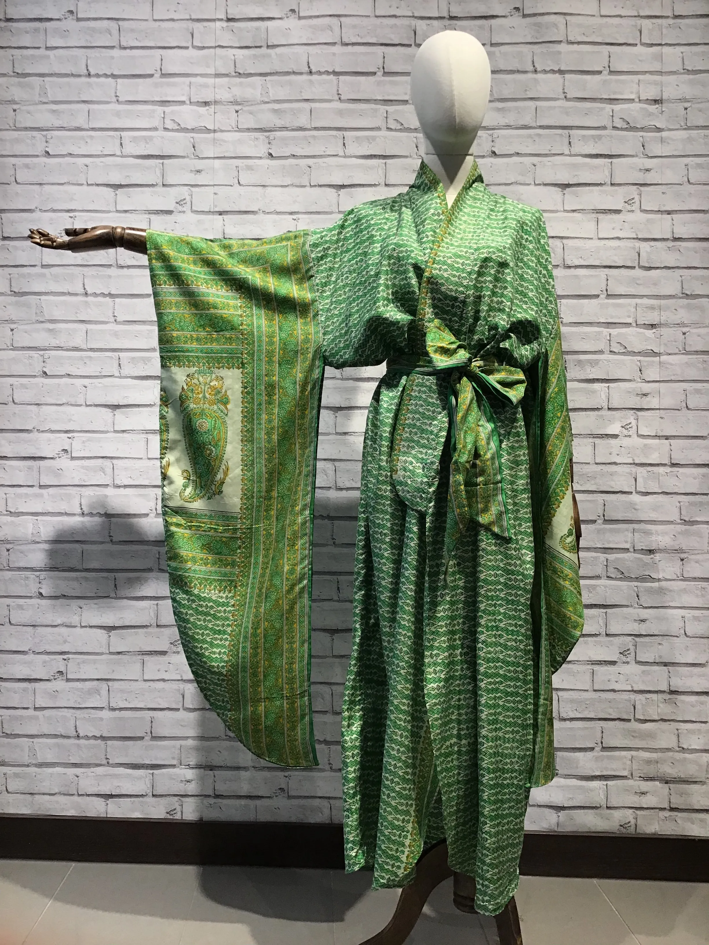 Serene Forest Silk Kimono