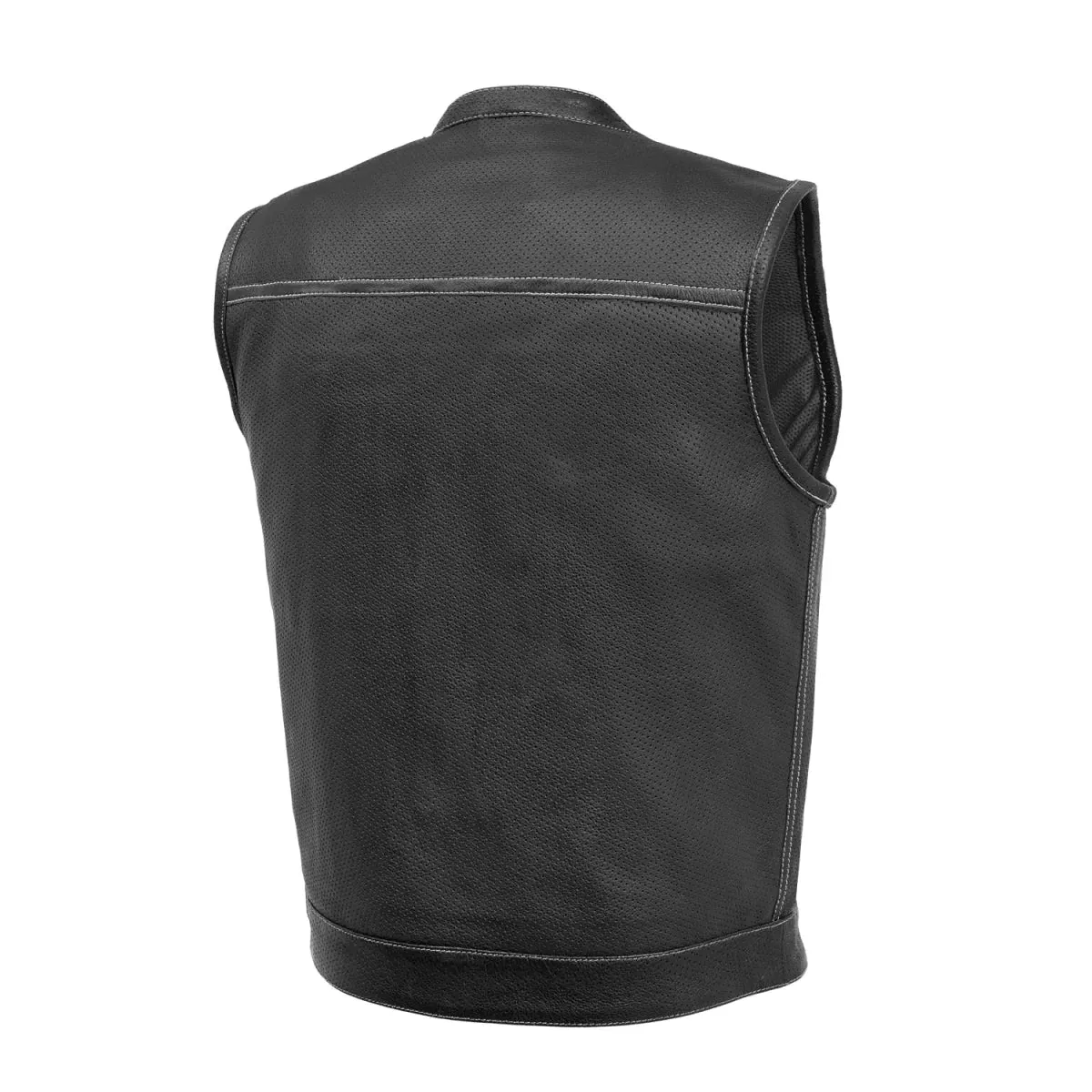 Sharp Shooter Perforated Men's Motorcycle Leather Vest