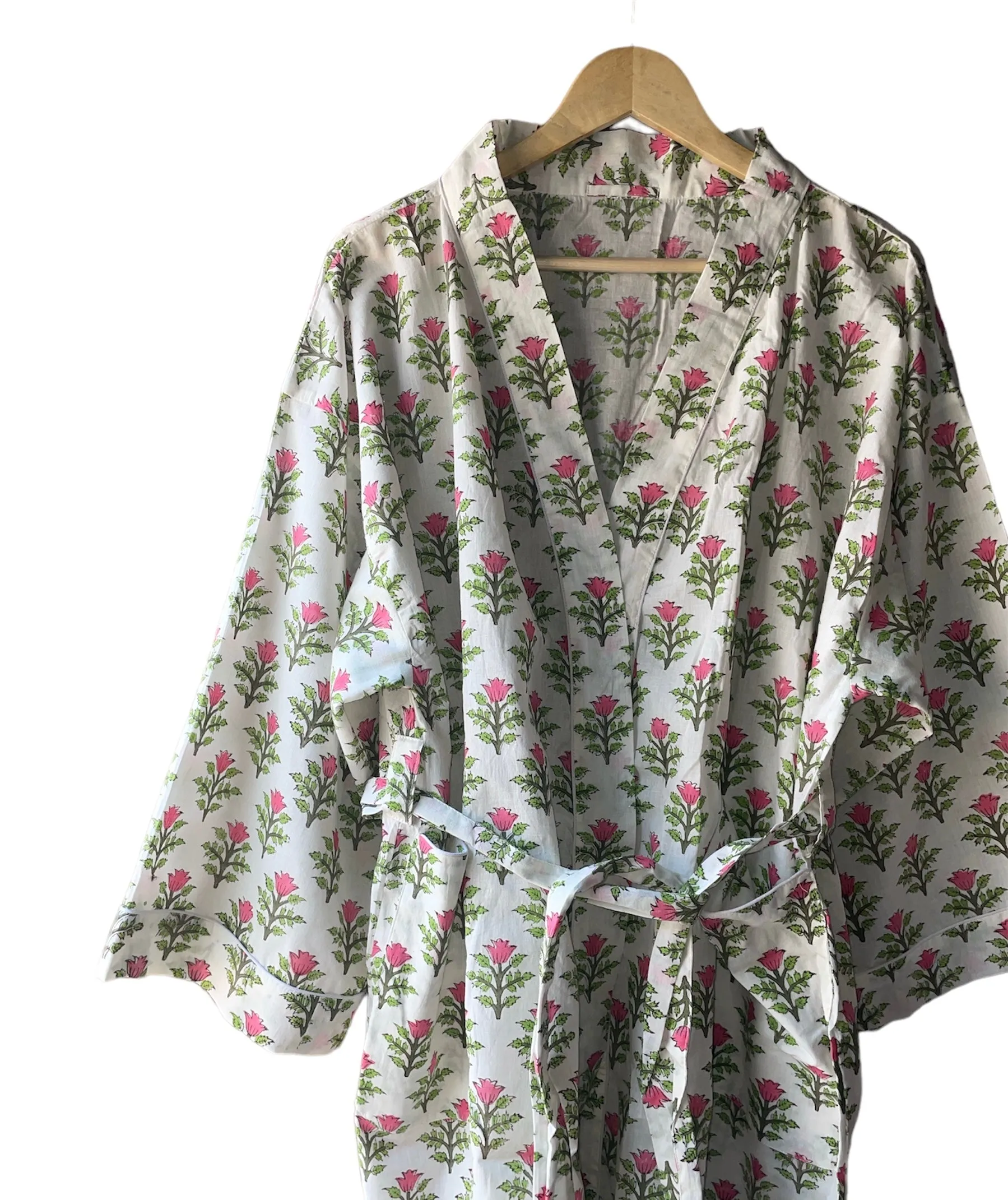 Small Mughal Buti Print - Kimono Robe