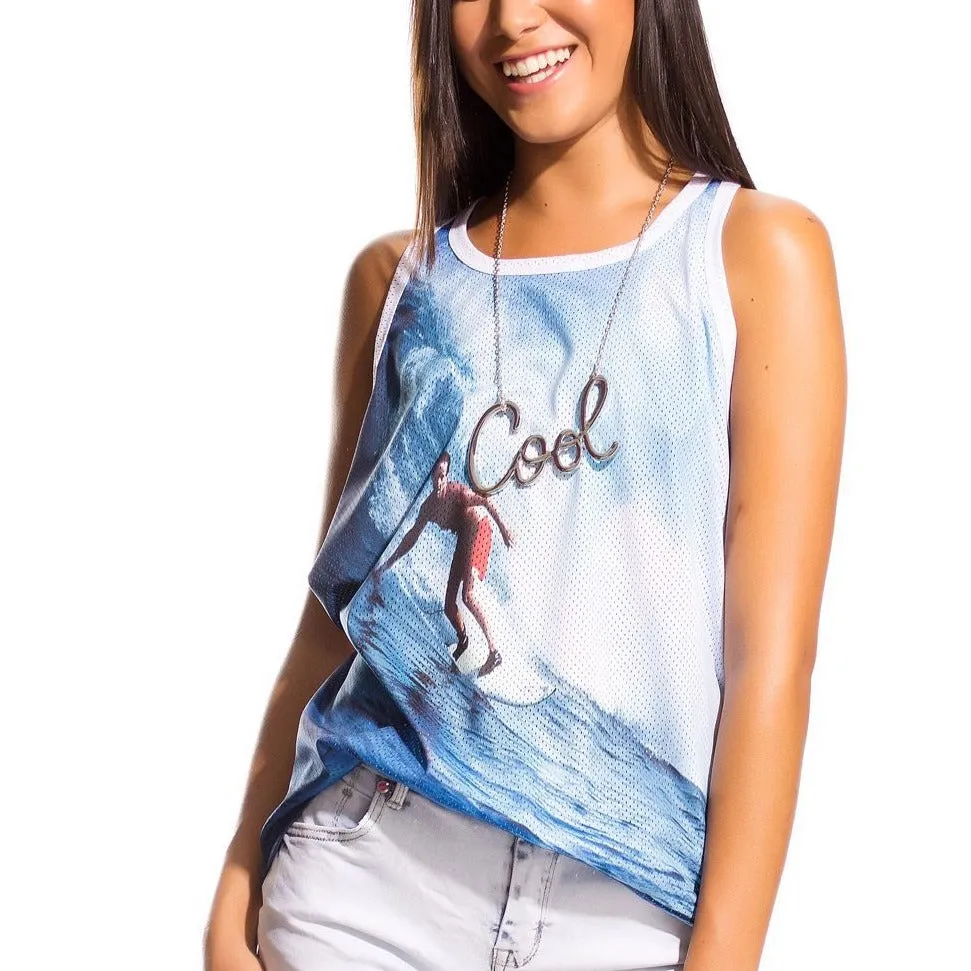 Vest With Surf Print