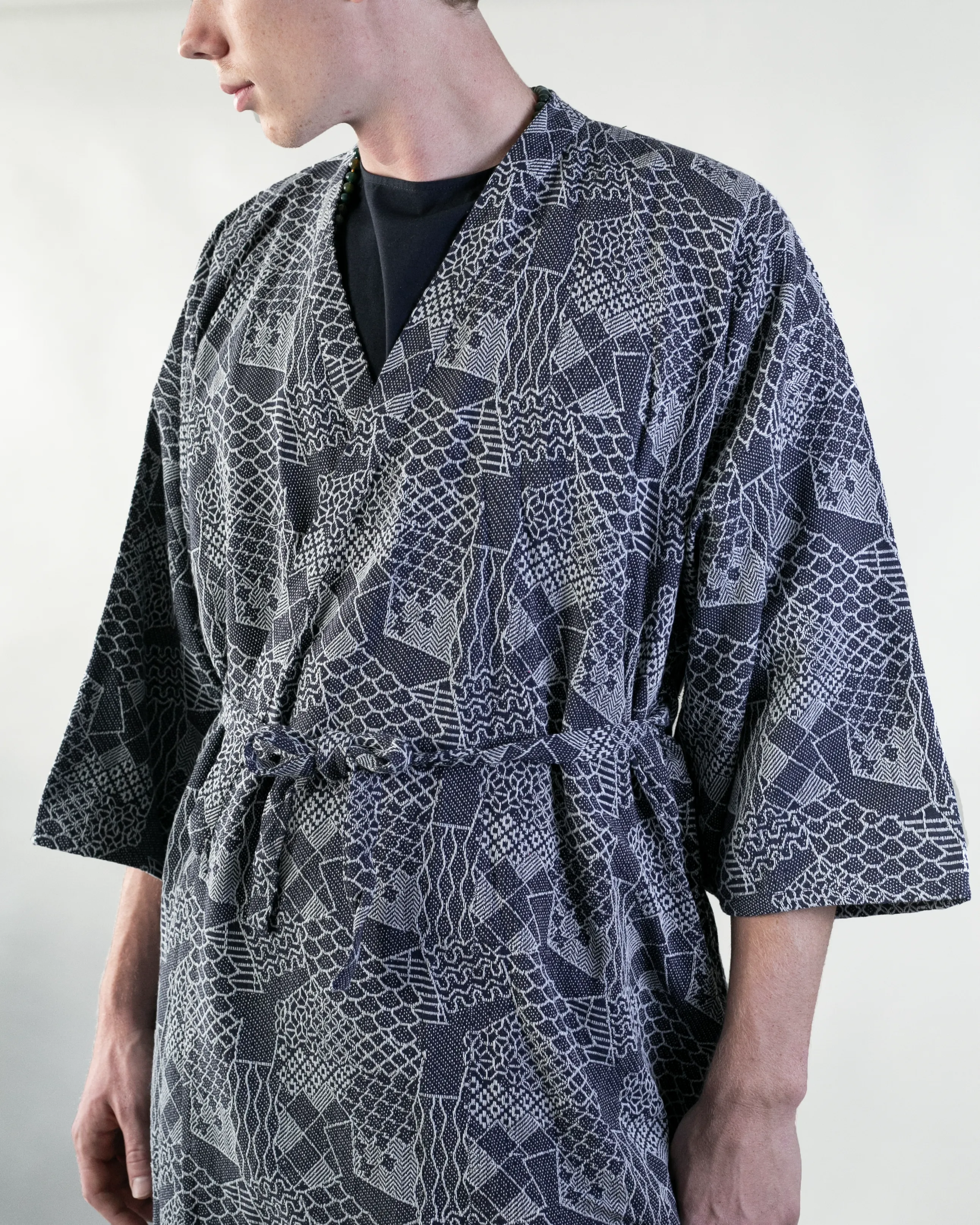 Wa-Modern Haori Robe, Jacquard Weave